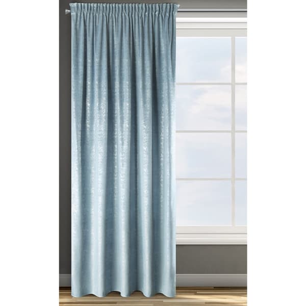 Gardin 140x270 Cypern blå sølv fløjl klar på tape