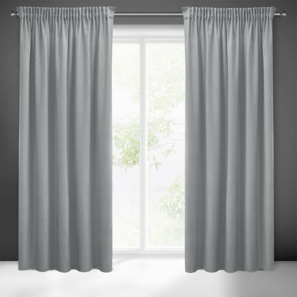 Verho 140x270 Sibel hopeaveluuri valmiina Pierre Cardin teipillä