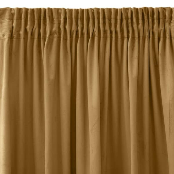 Gardin 140x270 Sibel honning fløjl færdiglavet på Pierre Cardin tape
