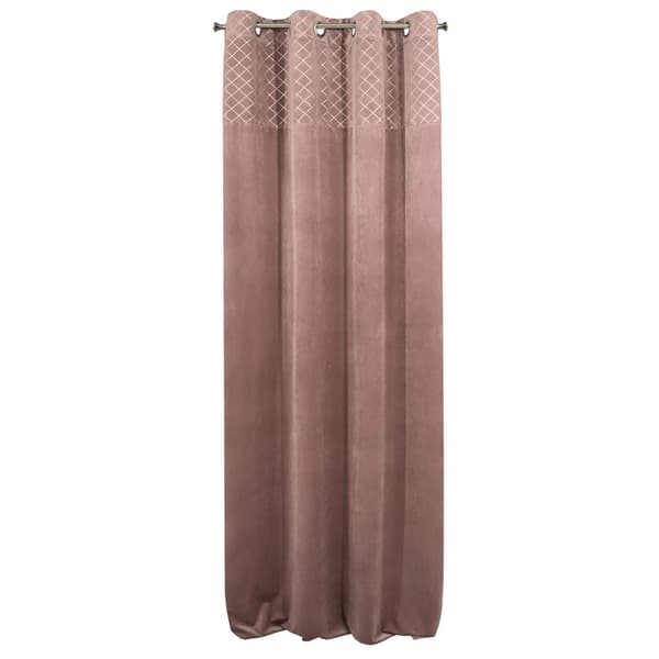 Gardin 140x250 Karina 2 rosa silver diamanter sammet redo med öljetter Eurogardiner