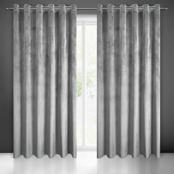 Verho 215x250 Melanie hopea sametti valmis silmukoilla Euroverhot