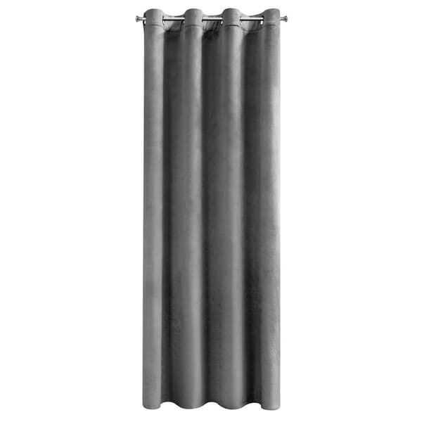 Gardin 140x250 Melanie stål velour klar med øjer Eurogardiner