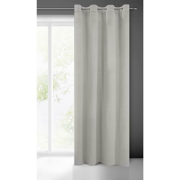 Gardin 140x250 Milo silvervelour färdig med öljetter Eurogardiner