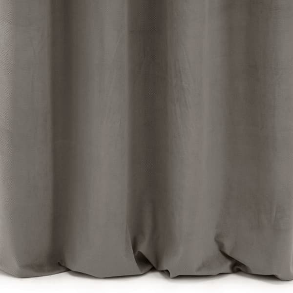 Verho 140x250 Milo, harmaa sametti, valmis silmukoilla Euroverhot