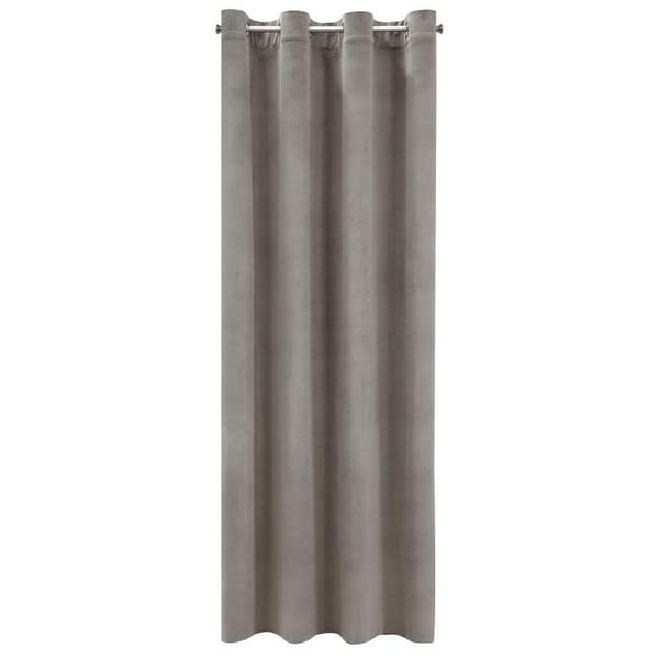 Verho 140x250 Milo, harmaa sametti, valmis silmukoilla Euroverhot