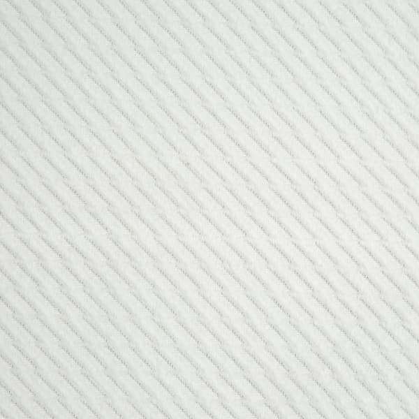 Verho 140x250 Eliza valkoinen valmiina samettisilmukoilla pienellä kohokuvioidulla geometrisella kuviolla Eurofirany