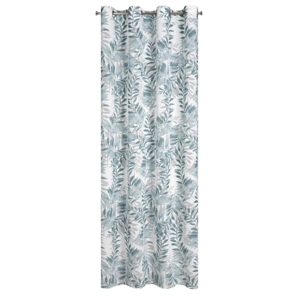 Verho 140x250 Hariet, sininen, puoliläpinäkyvä, jacquard oksakuviolla, valmiina Eurofirana-silmukoilla