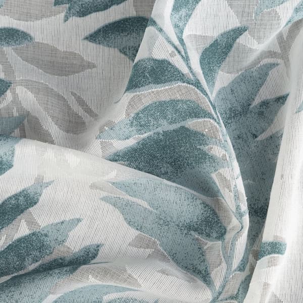 Verho 140x250 Hariet, sininen, puoliläpinäkyvä, jacquard oksakuviolla, valmiina Eurofirana-silmukoilla
