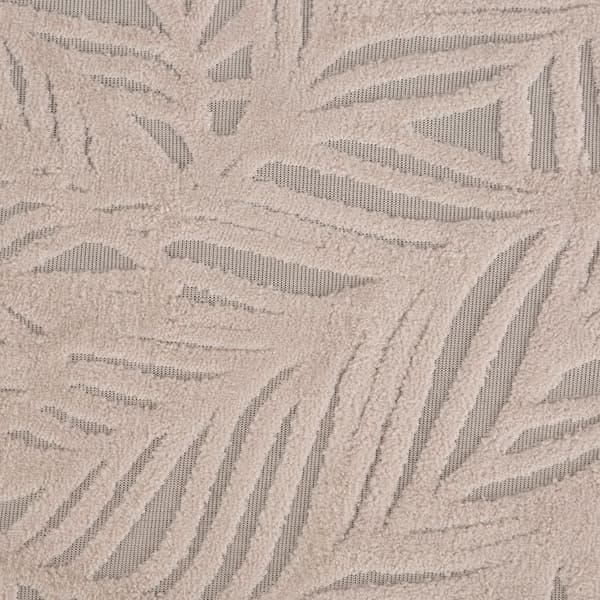 Gardin 140x250 Octavia beige, gjord av mjuk sammet med ett präglat lövmönster, redo med öljetter Eurofirany
