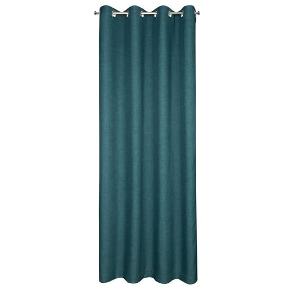 Gardin 140x250 Marocko 3 mörk turkos färdiggjord med genomföringar av slätvävt tyg Terra Collection Eurogardiner