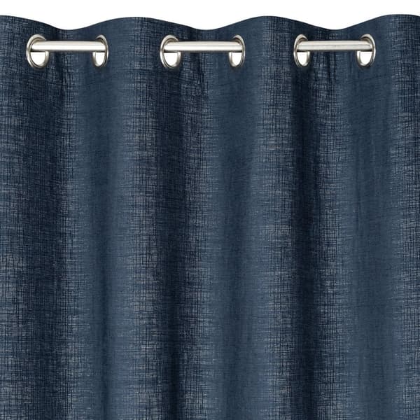 Verho 140x250 Palermo 1 laivastonsininen valmiina silmukoilla pehmeästä chenillekankaasta kudottu hopealangalla Terra Collection Eurocurtains