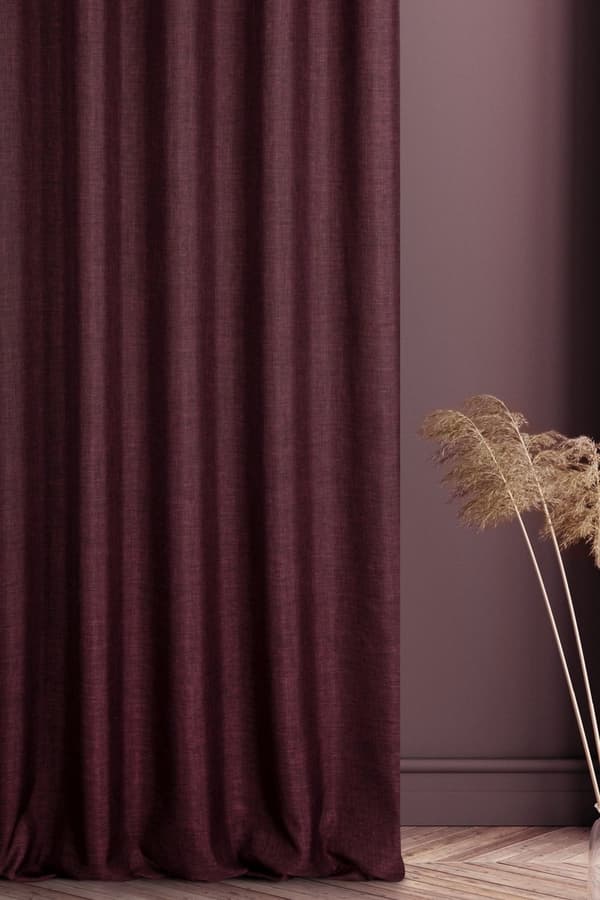 Verho 140x270 Avinion 1 viininpunainen valmiina teipillä pehmeästä kankaasta melange-efektillä Terra Collection Eurocurtains