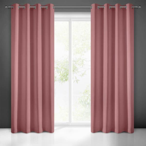 Gardin 140x250 Rita rosa mörk redo med Eurofirana genomföringar