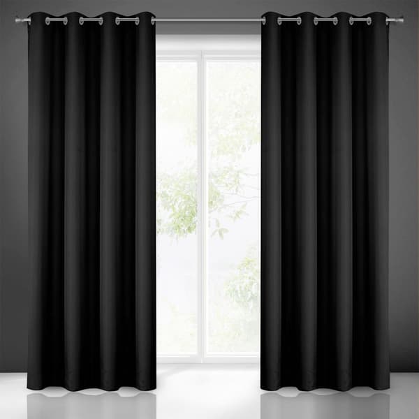 Gardin 140x250 Rita svart, färdig med Eurofirana-genomföringar