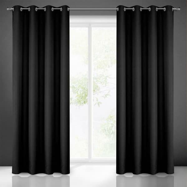 Gardin 140x250 Rita svart, färdig med Eurofirana-genomföringar