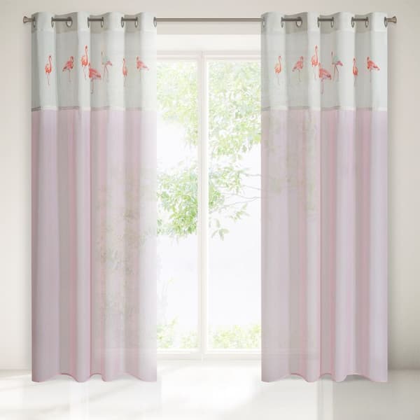 Færdiglavet gardin flamingo 140x250 cm pink