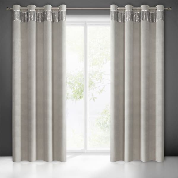 Färdiggjord gardinjaspis 140x250 cm silver