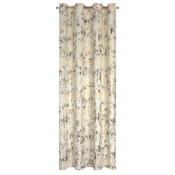 Gardin 140x250 Tonia, creme fløjl med guldprint, klar med Eurofirany øjer