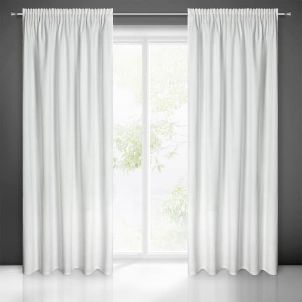Gardin 140x270 Melanie, vit velour, redo för Eurofirany-tejp