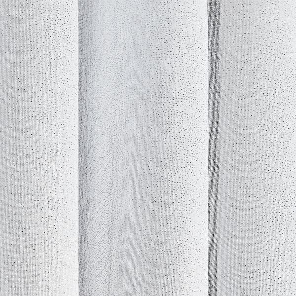 Verho 350x250 Lena, valkoinen, hopea, kiiltävä painatus, valmiina Eurofirana-silmukoilla