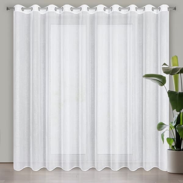 Verho 350x250 Lena, valkoinen, hopea, kiiltävä painatus, valmiina Eurofirana-silmukoilla