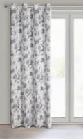 Miniatyrbild 5 av 10: Gardin 140x250 Frida silverrosa blommor redo med öljetter Eurogardiner