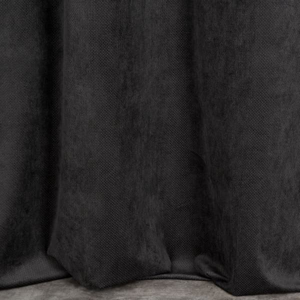 Gardin 140x250 Milo sort, færdigsyet velour med øjer Eurofirany