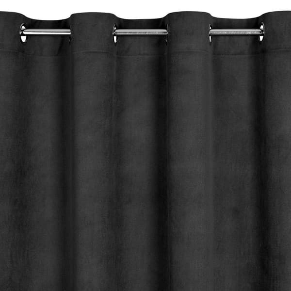 Gardin 140x250 Milo sort, færdigsyet velour med øjer Eurofirany