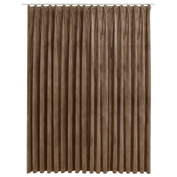 The Living Store Mörkläggningsgardin med krokar sammet beige 290x245 cm -  Gardiner & draperier
