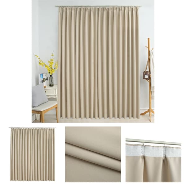 The Living Store mørklægningsgardin med kroge 290 x 245 cm beige -  Gardiner