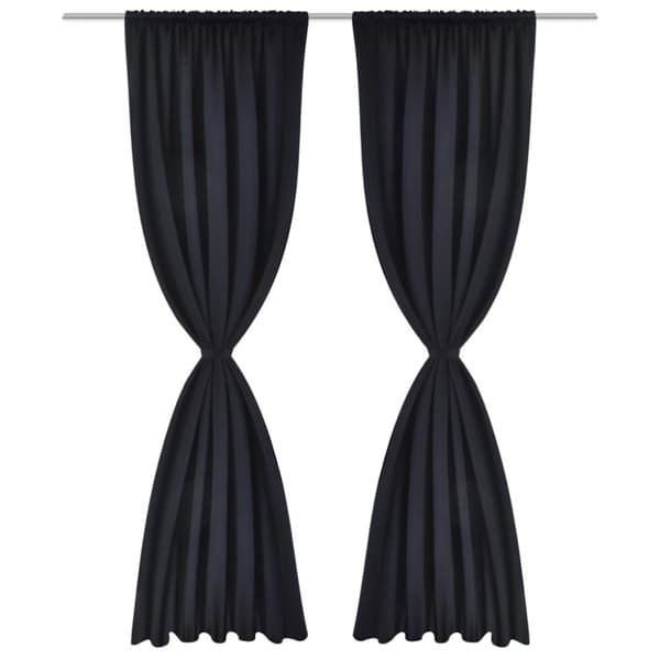 2-pack svarta gardiner med hyskupphängning 135 x 245 cm -  Gardiner & draperier