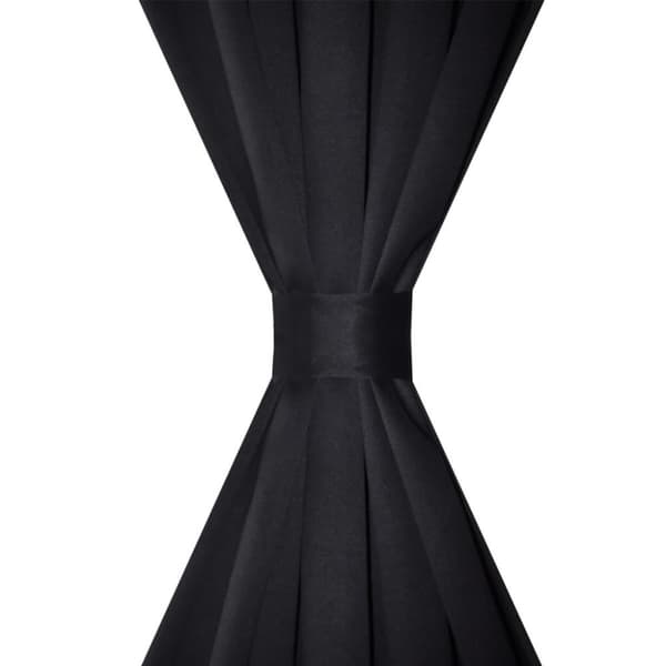 2-pack svarta gardiner med hyskupphängning 135 x 245 cm -  Gardiner & draperier