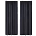Miniatyrbild 2 av 4: 2-pack svarta gardiner med hyskupphängning 135 x 245 cm -  Gardiner & draperier