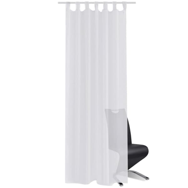 Genomskinlig vit gardin 140 x 225 cm 2-pack -  Gardiner & draperier