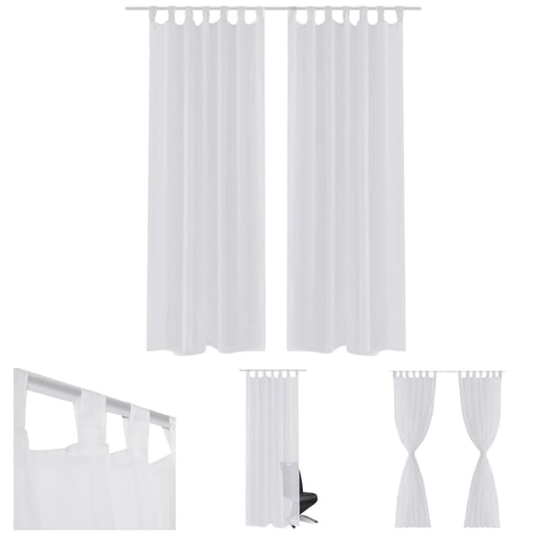 Genomskinlig vit gardin 140 x 225 cm 2-pack -  Gardiner & draperier