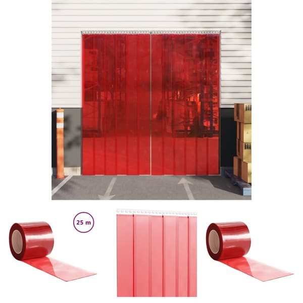 The Living Store Oviverho punainen 200 mm x 1,6 mm 25 m PVC - Verhot