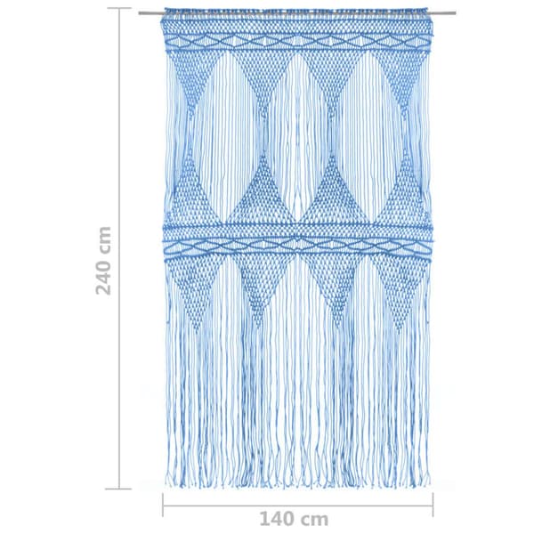 The Living Store Macrame verho sininen 140x240 cm puuvilla -  Verhot