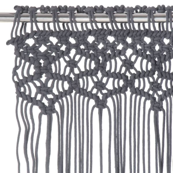 The Living Store Macrame verho antrasiitti 140x240 cm puuvilla -  Verhot