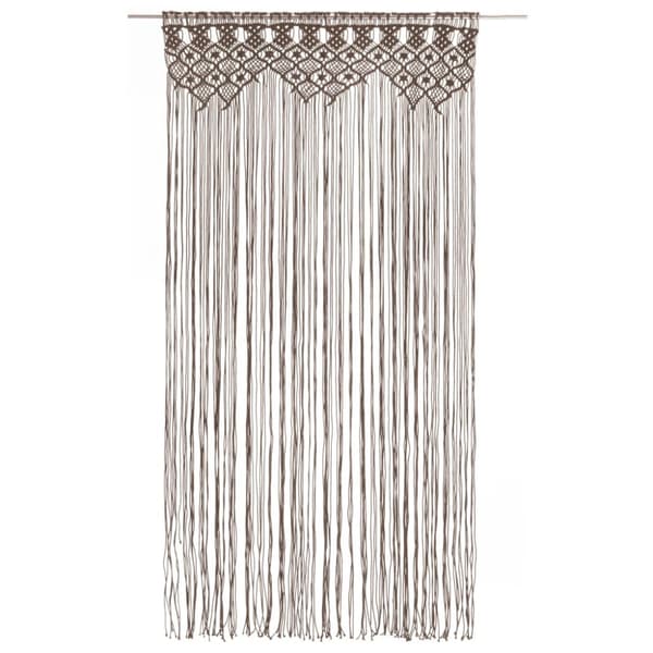The Living Store Macrame verho harmaanruskea 140x240 cm puuvilla -  Verhot