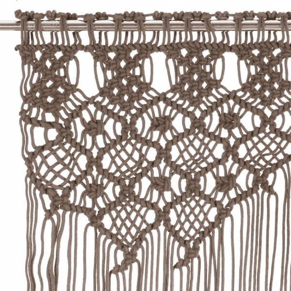 The Living Store Macrame verho harmaanruskea 140x240 cm puuvilla -  Verhot