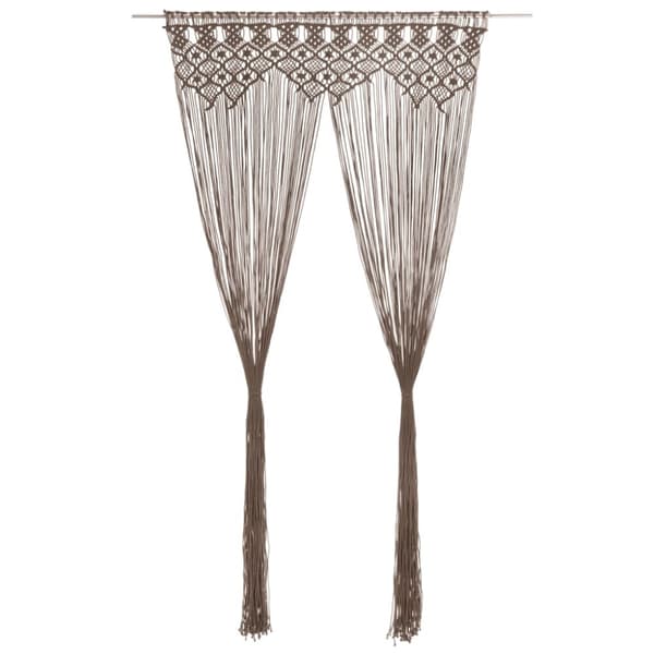 The Living Store Macrame verho harmaanruskea 140x240 cm puuvilla -  Verhot