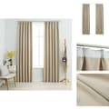 Miniatyrbillede 1 af 6: Gardiner - Living mørklægningsgardiner 2 stk. med kroge 140 x 245 cm beige