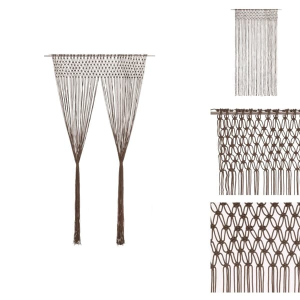 Gardiner - Living macramégardin 140x240 cm bomuld gråbrun