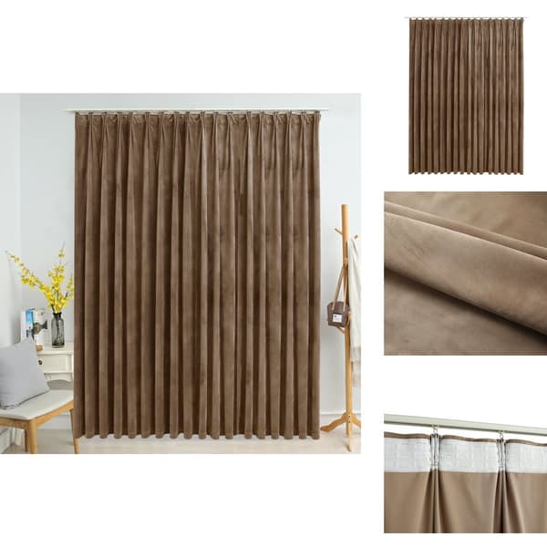Gardiner - Living mørklægningsgardin med kroge 290 x 245 cm fløjl beige