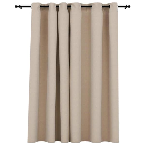 Verhot - Living Pellavamainen pimennysverho purjerenkailla beige 290x245 cm