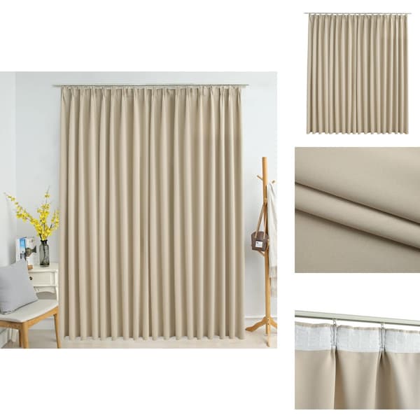 Gardiner - Living mørklægningsgardin med kroge 290 x 245 cm beige