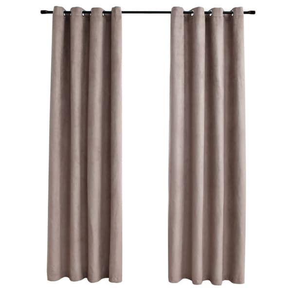 Gardiner & draperier - Living Mörkläggningsgardiner med metallringar 2 st taupe 140x225 cm