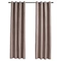 Miniatyrbild 3 av 5: Gardiner & draperier - Living Mörkläggningsgardiner med metallringar 2 st taupe 140x225 cm