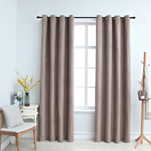 Gardiner & draperier - Living Mörkläggningsgardiner med metallringar 2 st taupe 140x225 cm