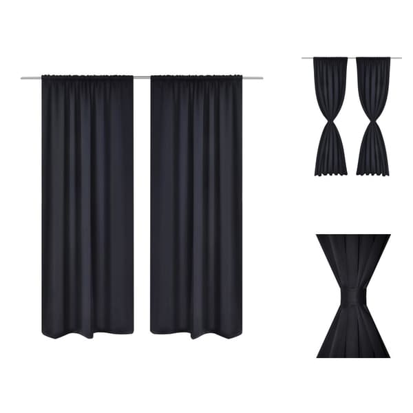 Verhot - Living Mustat pimennysverhot verhotankokujalla 2 kpl 135 x 245 cm